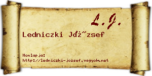 Ledniczki József névjegykártya
